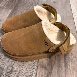 UGG Chestnut Shearling Slingback Clogs Size 5.5 women’s